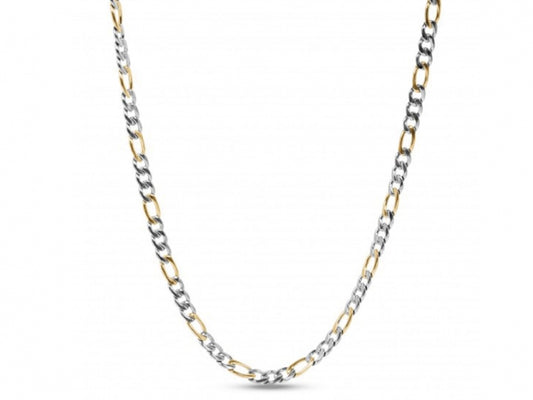 A.R.Z. Two Tone Figaro Link Necklace | ARZ Steel | Luby 