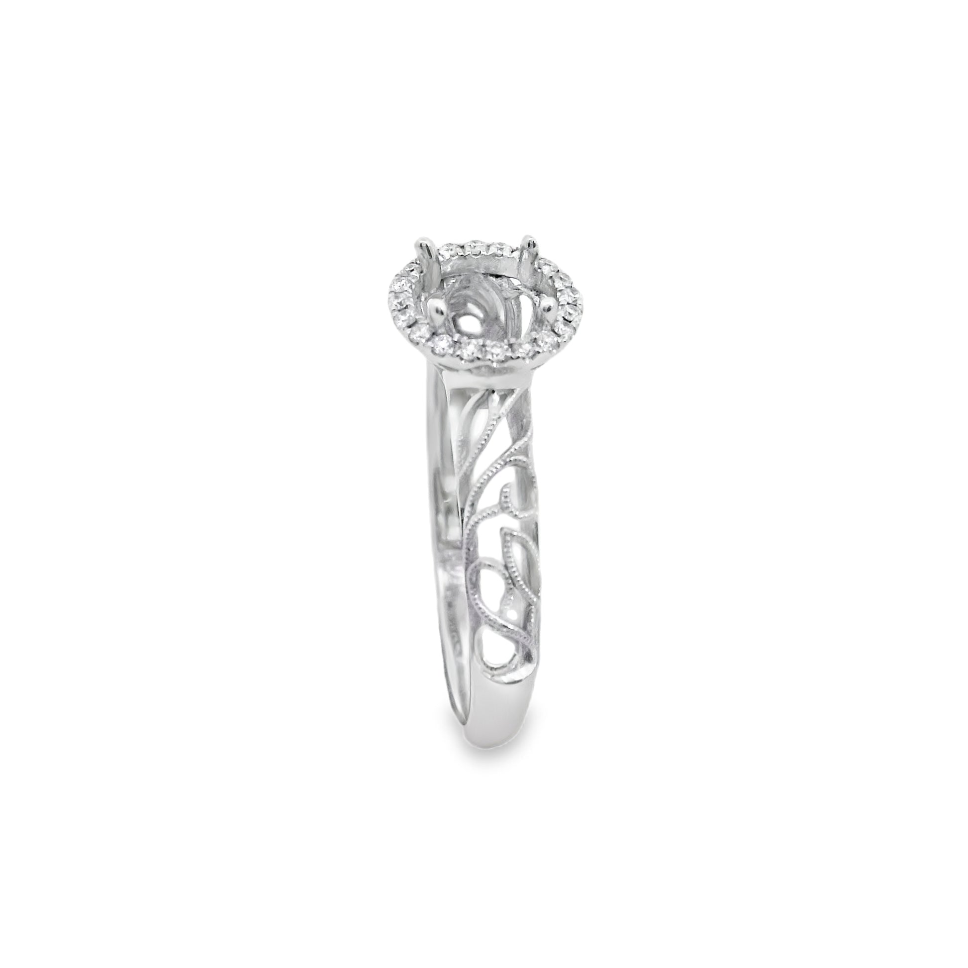 Zeghani 14k Diamond The Halo Crown Engagement Ring | Zeghani | Luby 