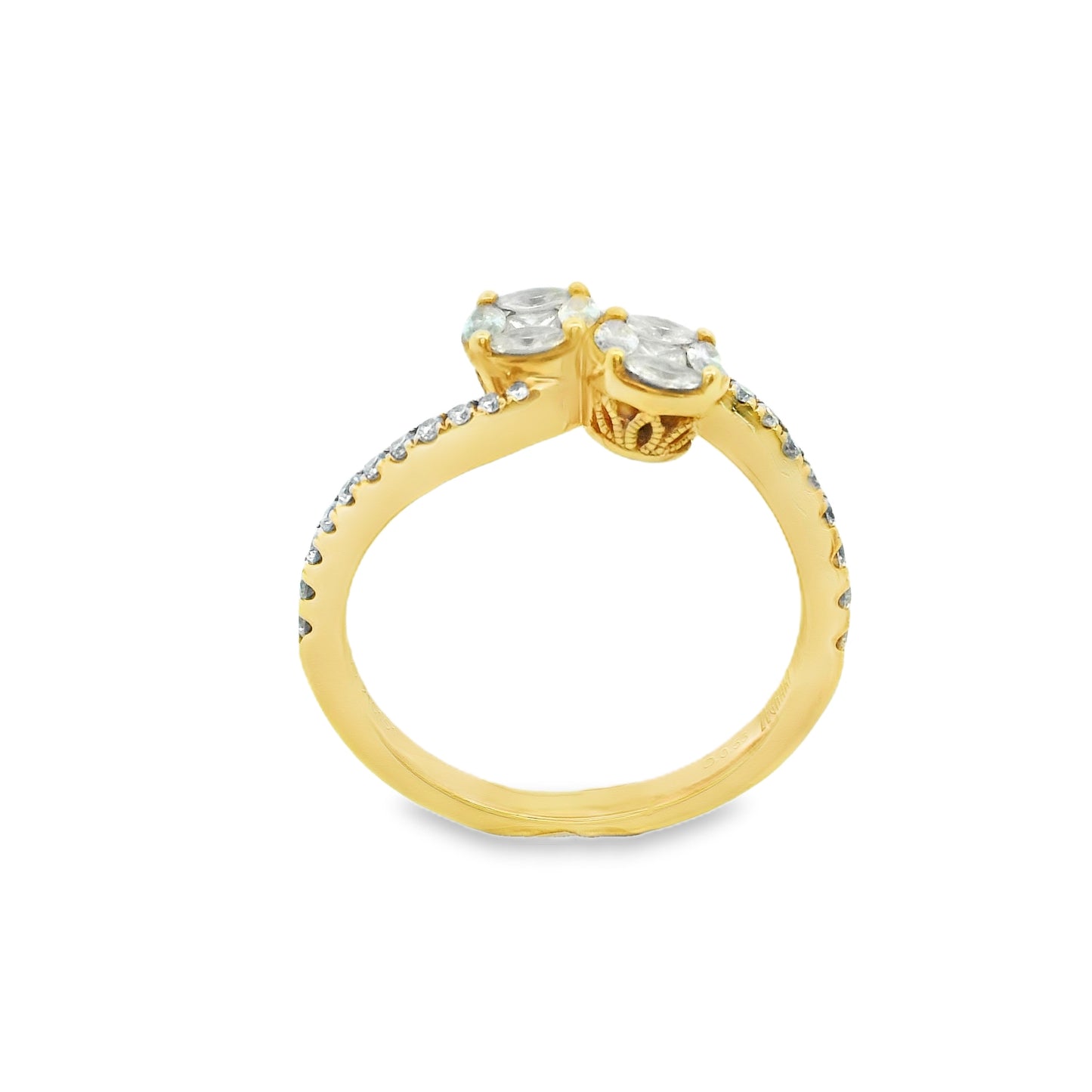 Zeghani Gold Twisted Lines Engagement Ring | Zeghani | Luby 