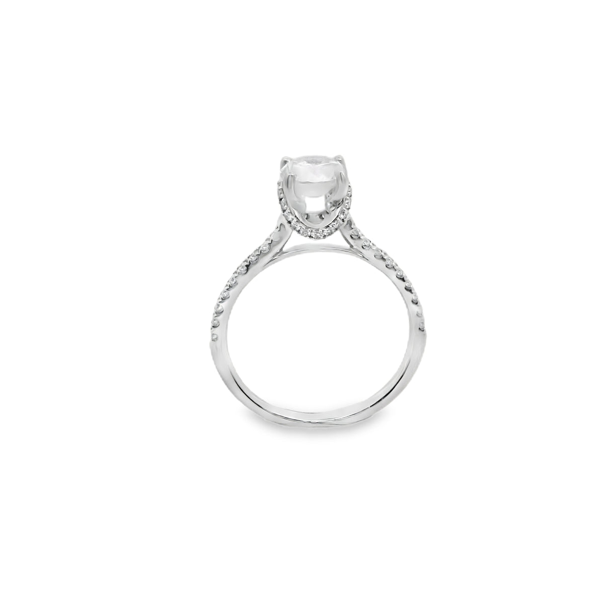 Zeghani The Under Halo Engagement Ring 14K Withe Gold | Zeghani | Luby 