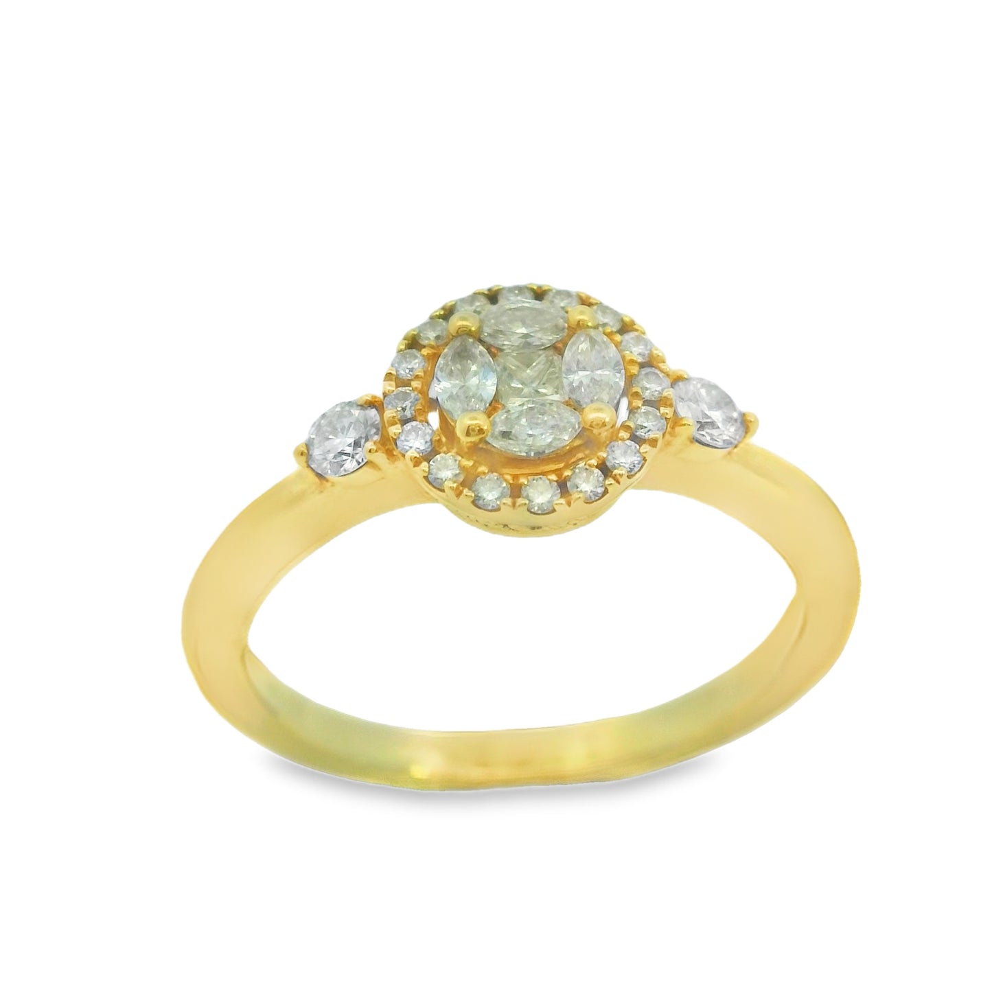 Zeghani White Gold Round Cut Halo Engagement Ring | Zeghani | Luby 