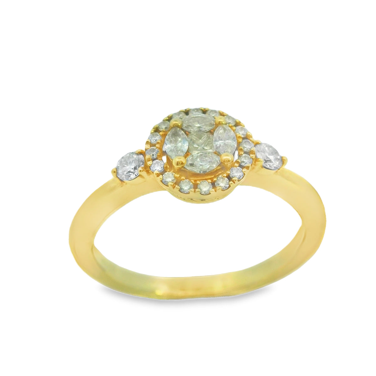 Zeghani White Gold Round Cut Halo Engagement Ring | Zeghani | Luby 