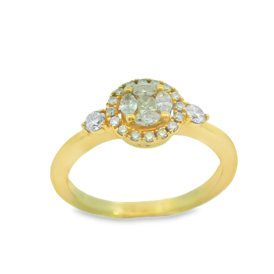 Zeghani White Gold Round Cut Halo Engagement Ring
