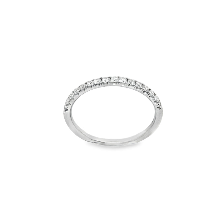 Zeghani White Gold Scallop Setting Wedding Band