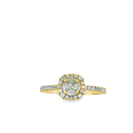 Zeghani Gold Halo Engagement Ring | Zeghani | Luby 