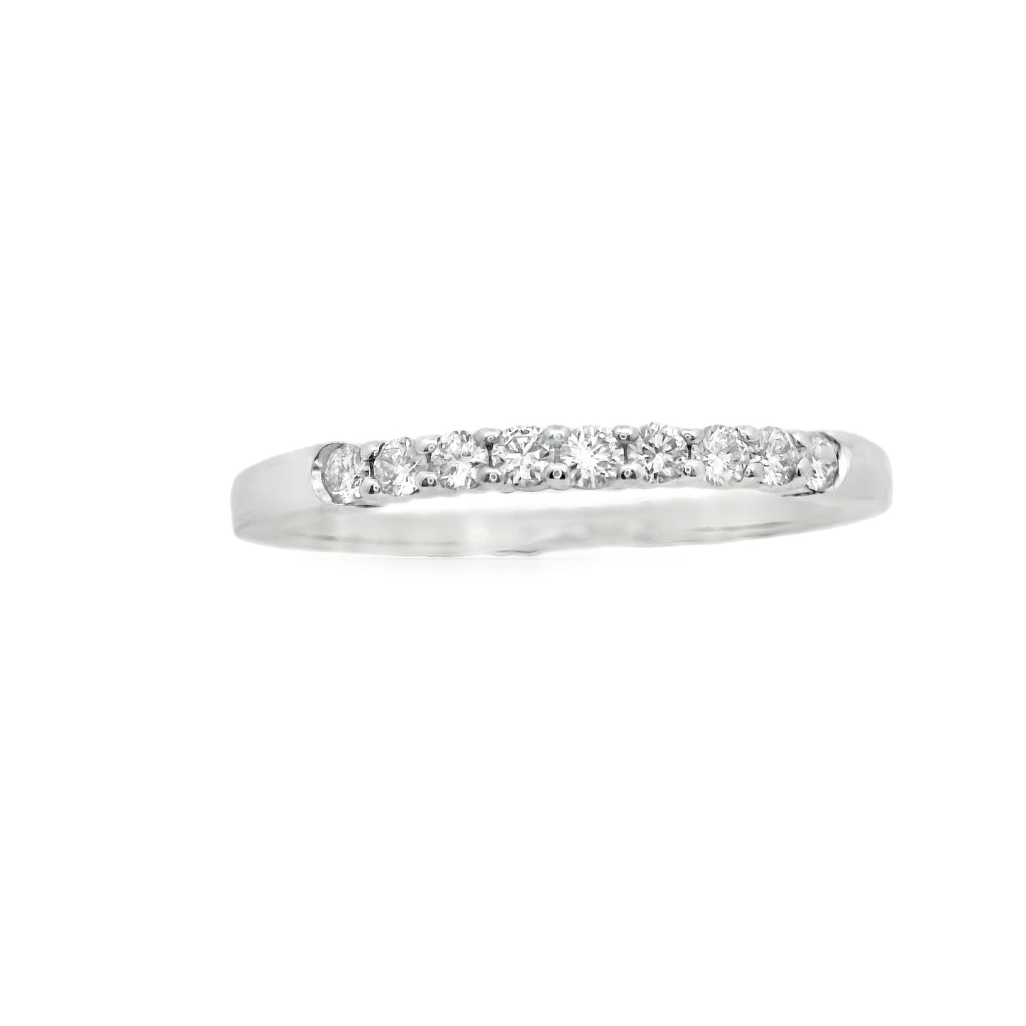 Zeghani White Gold Shared Prong Setting Wedding Band | Zeghani | Luby 