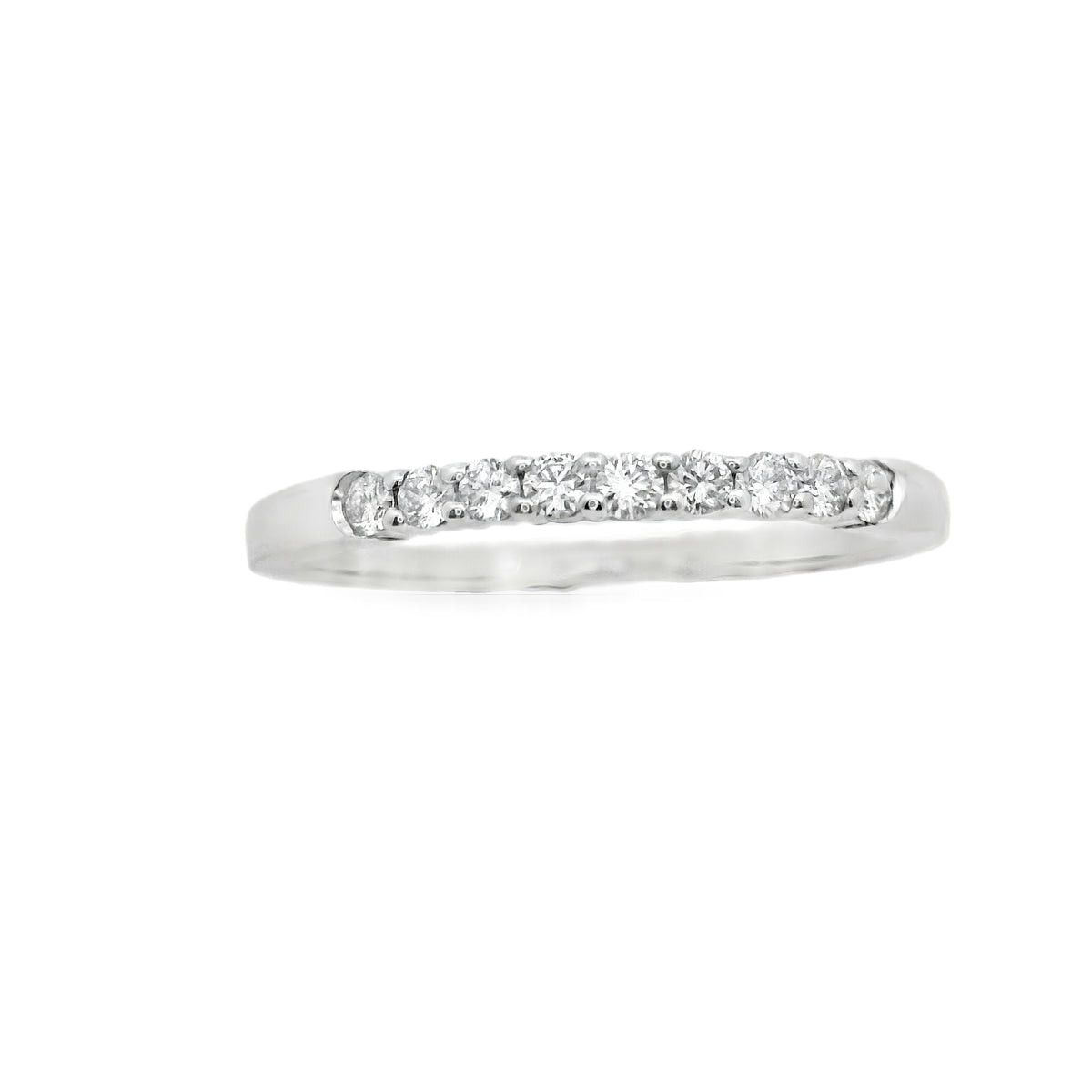 Zeghani White Gold Shared Prong Setting Wedding Band | Zeghani | Luby 