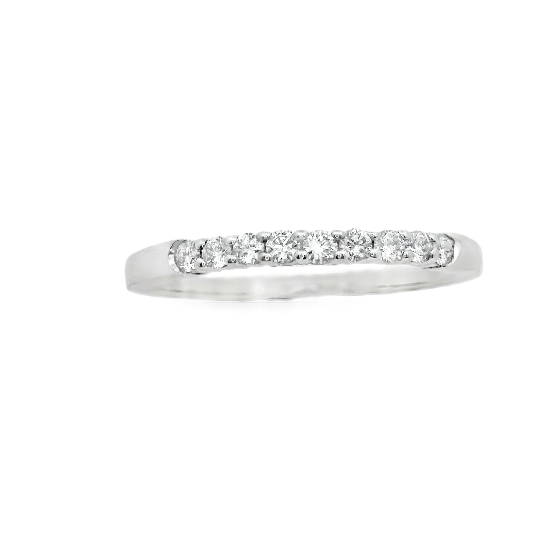 Zeghani White Gold Shared Prong Setting Wedding Band | Zeghani | Luby 