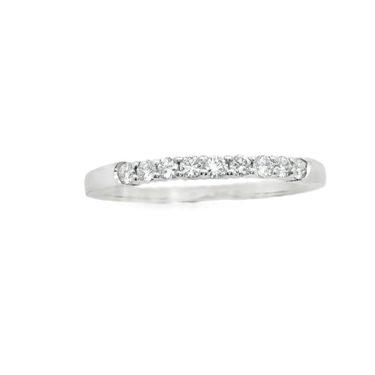 Zeghani White Gold Shared Prong Setting Wedding Band | Zeghani | Luby 
