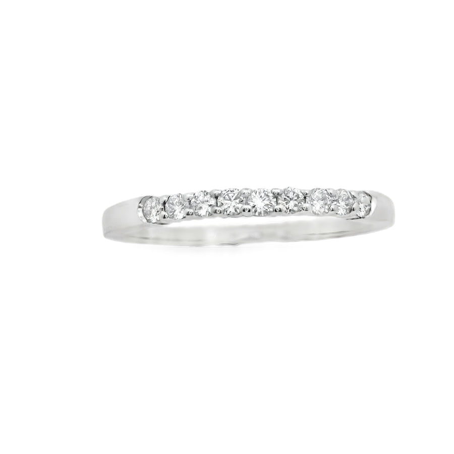 Zeghani White Gold Shared Prong Setting Wedding Band