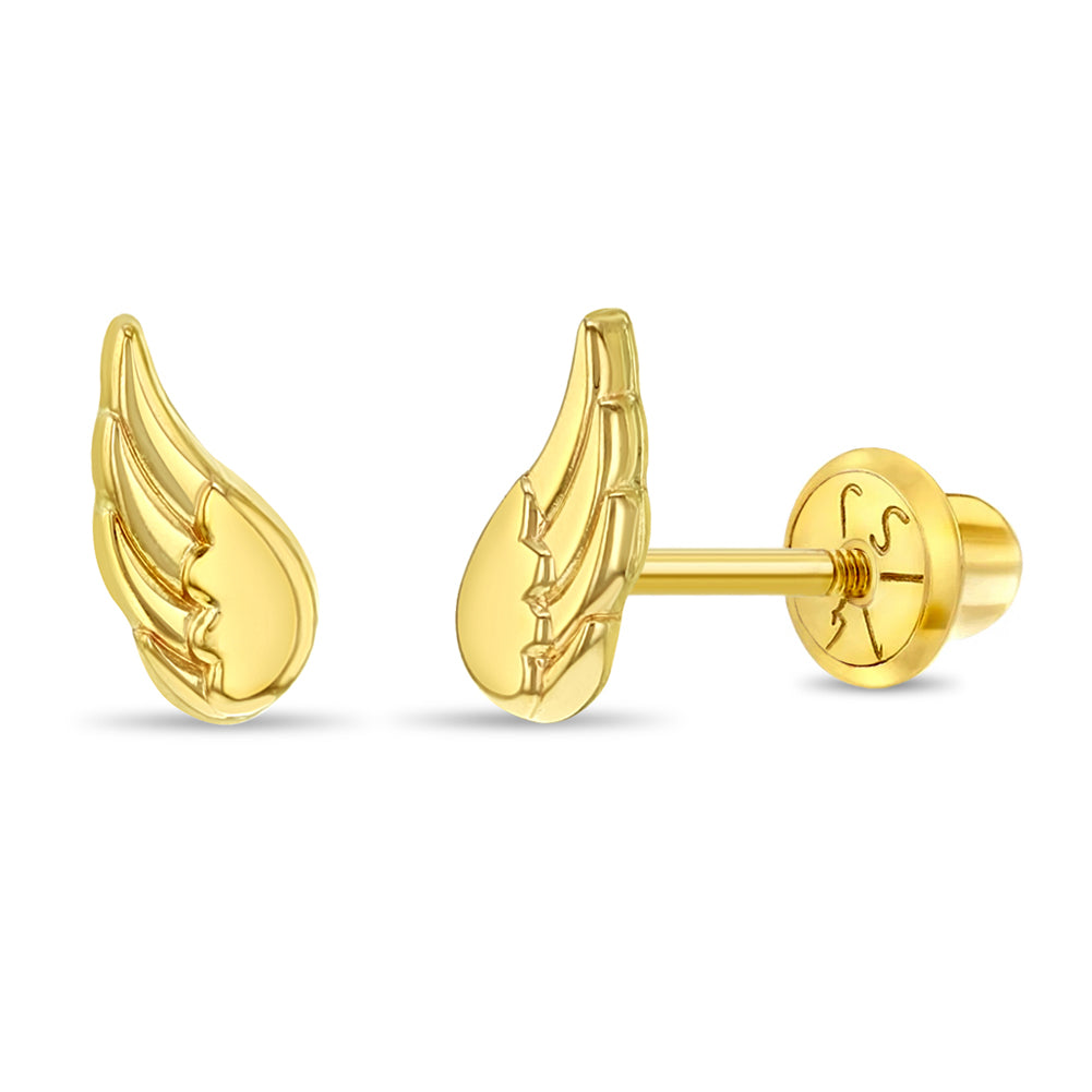 14k Feathered Wing Earrings | Children Collection | Luby 