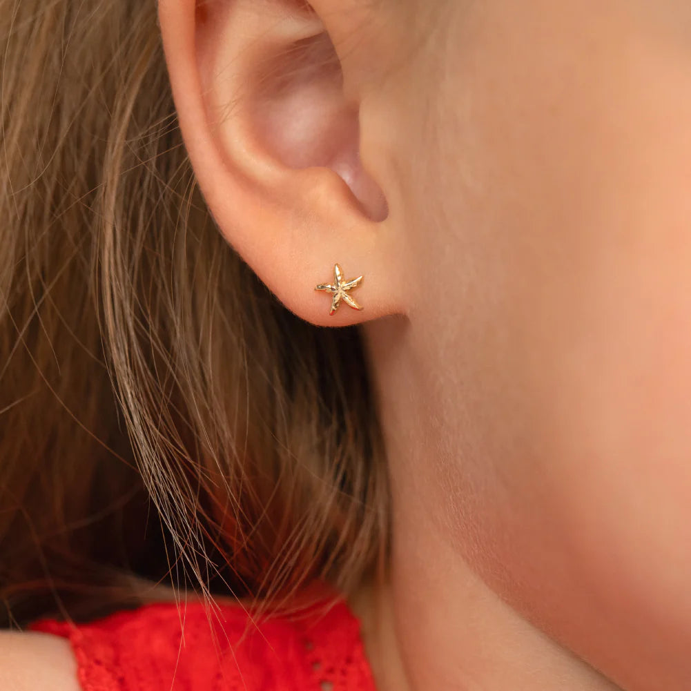 14k Starfish Girl Earrings