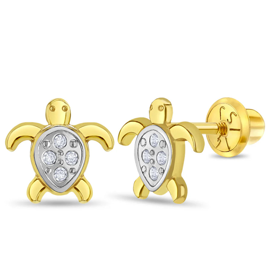 14k Twinkle Turtle Girl Earrings