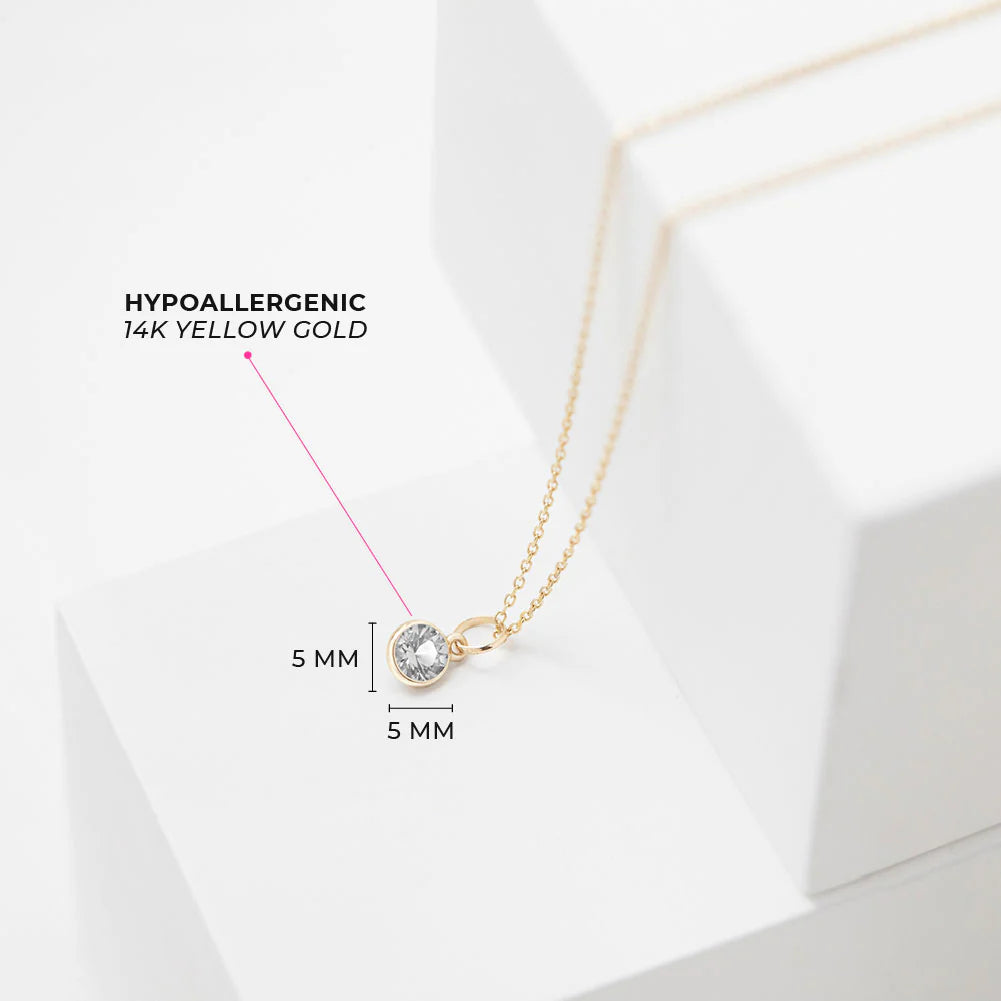 CZ Birthstone Children's Pendant Necklace | Children Collection | Luby 