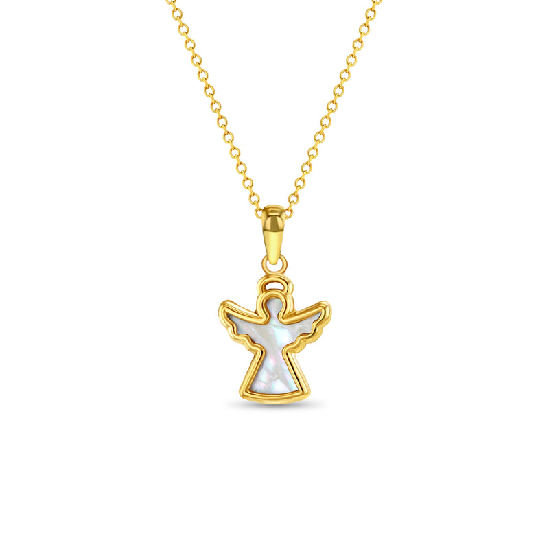 14k Mother of Pearl Angel Pendant | Children Collection | Luby 