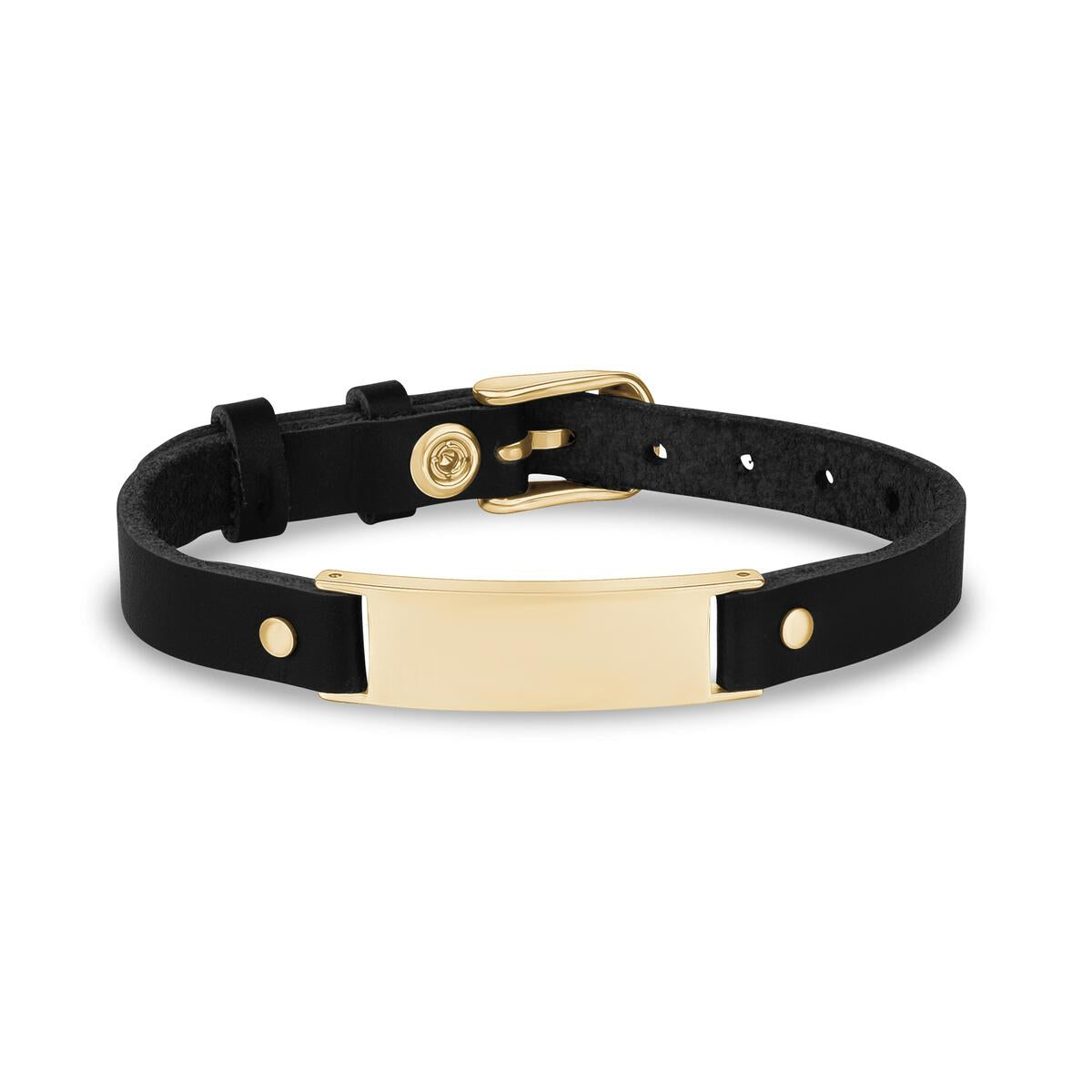 BLACK LEATHER ID BRACELET | ARZ Steel | Luby 