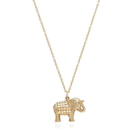 Elephant Charity Pendant Necklace (Gold) | Anna Beck | Luby 