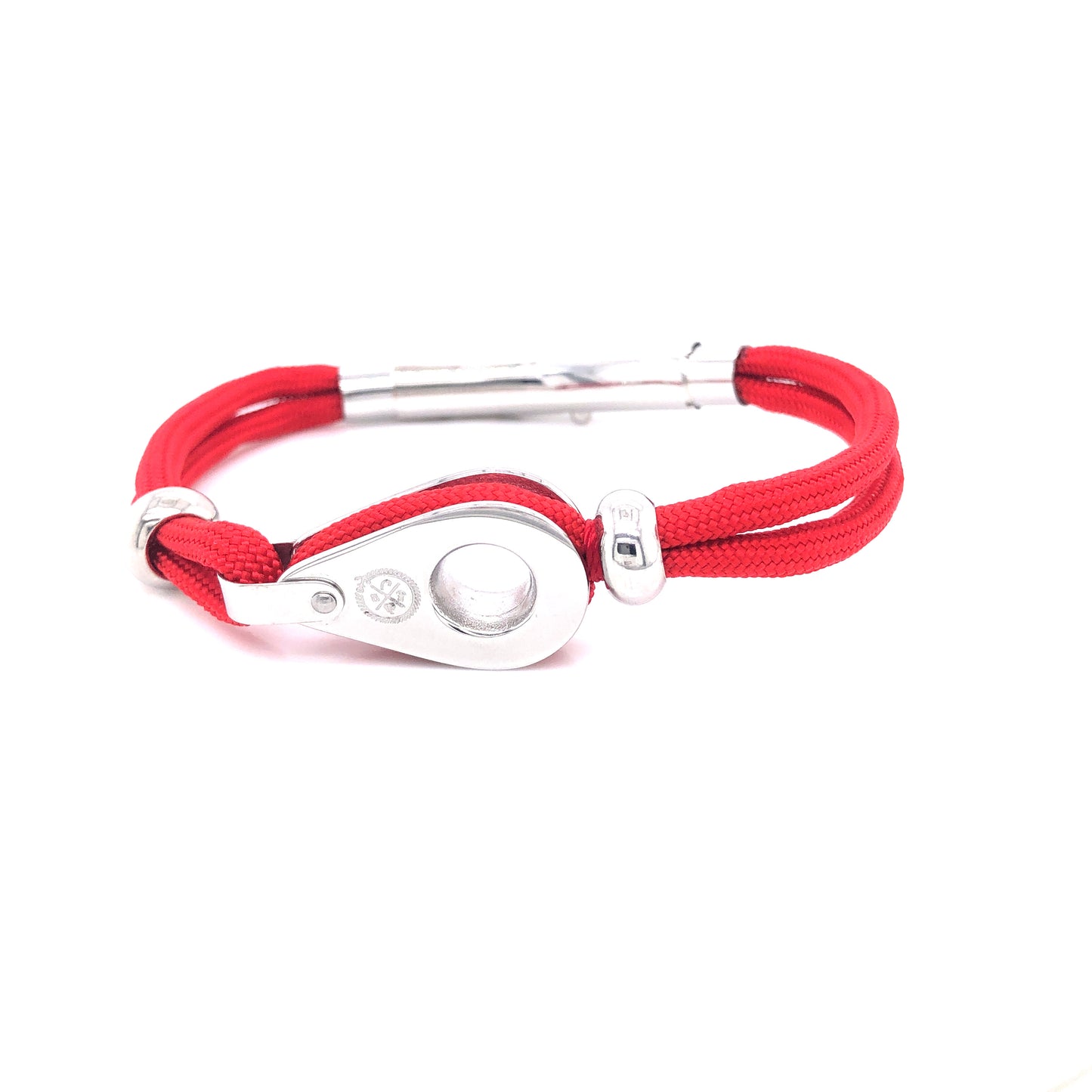 Red Double Cord with Silver Pulley and Beads Bracelet (Red/Silver) | SEAKNOTS | Luby 