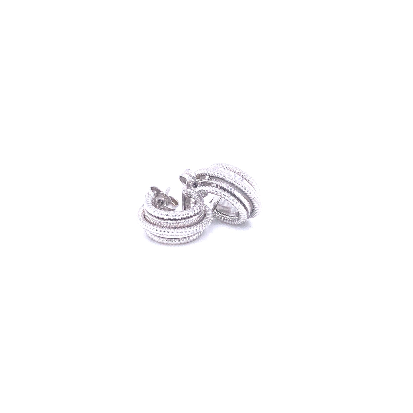 14K Wire White Gold Huggies | Luby Gold Collection | Luby 