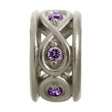 Dije de eternidad con amatista brillante (plata/púrpura)