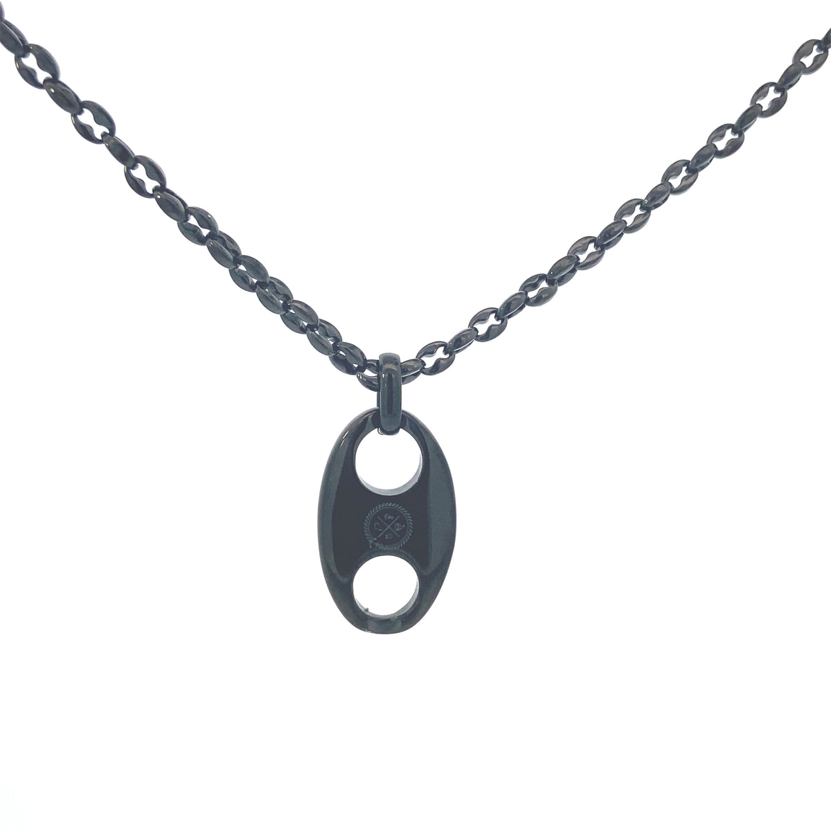 Mariner Chain w Mariner Pendant Black | Seaknots | Luby 