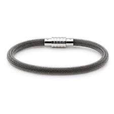 Nylon Braided Bracelet (Silver/Black) | Kermar | Luby 