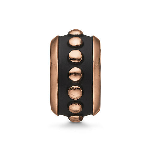 Charm Link negro y oro rosa