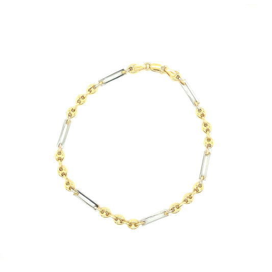 14K GUCCI BRACELET WITH WHITE LINK | Luby Gold Collection | Luby 