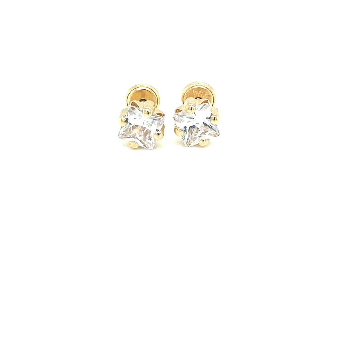 GOLD SQUARE CZ 4 PRONGS | Luby Gold Collection | Luby 
