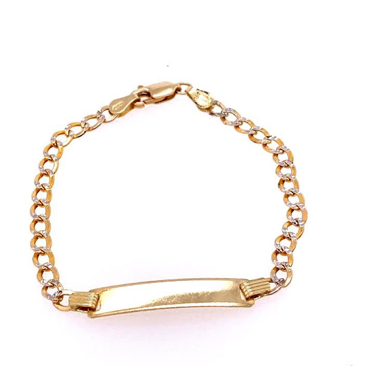 BRACELET 14K 2 TONOS CUBAN ENGRAVING | Luby Gold Collection | Luby 