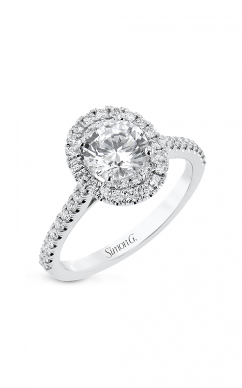 Simon G 18KW Diamond Engagement oval Shape Ring
