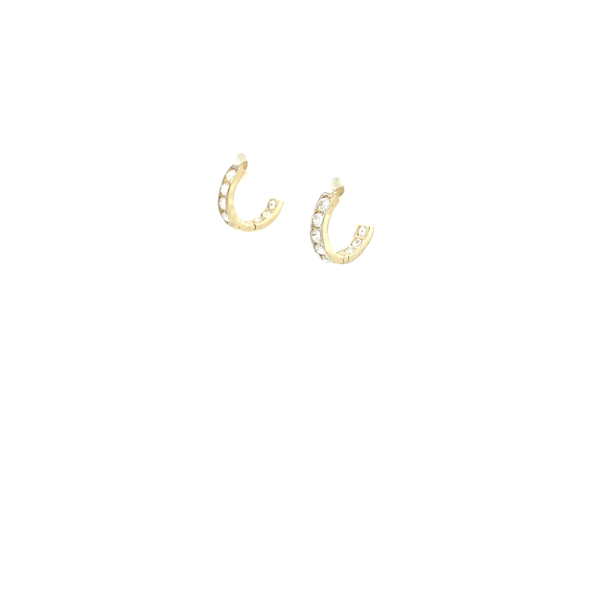 14K Mini Huggies with CZ | Luby Gold Collection | Luby 
