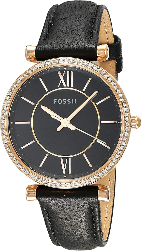 Carlie Watch (Rose-Gold/Black) | Fossil | Luby 