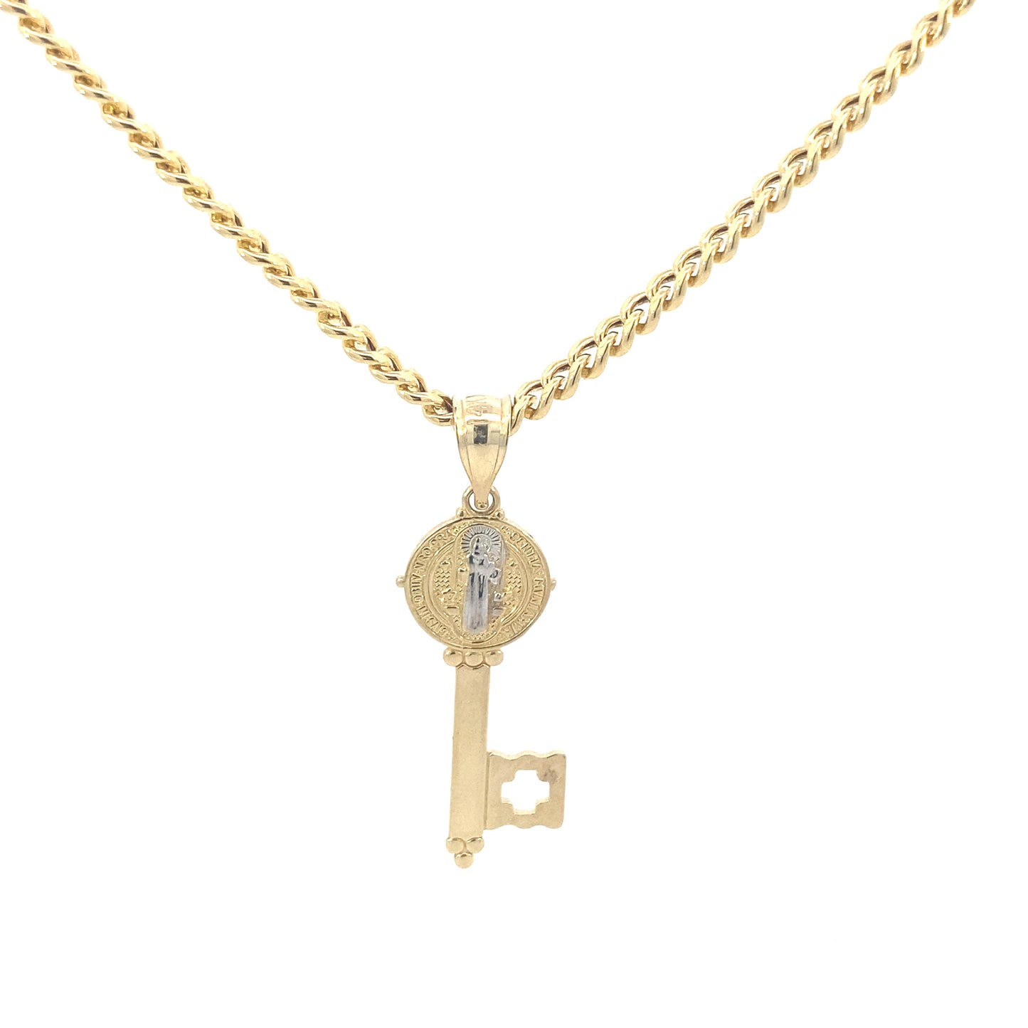 14K Gold 2-tone Key Pendant with Image | Luby Gold Collection | Luby 