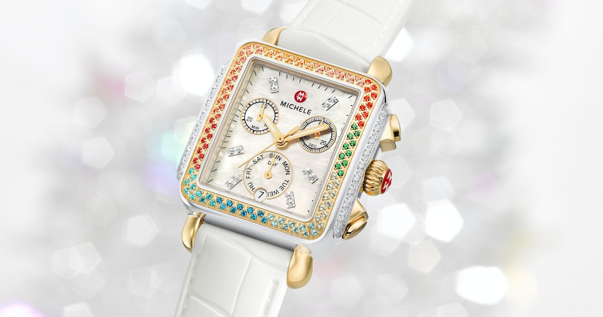 Deco Madison Mid Carousel Two-Tone Diamond Watch | Michele | Luby 