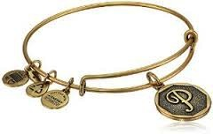 Letter P Charm Bangle Bracelet (Gold) | Alex and Ani | Luby 