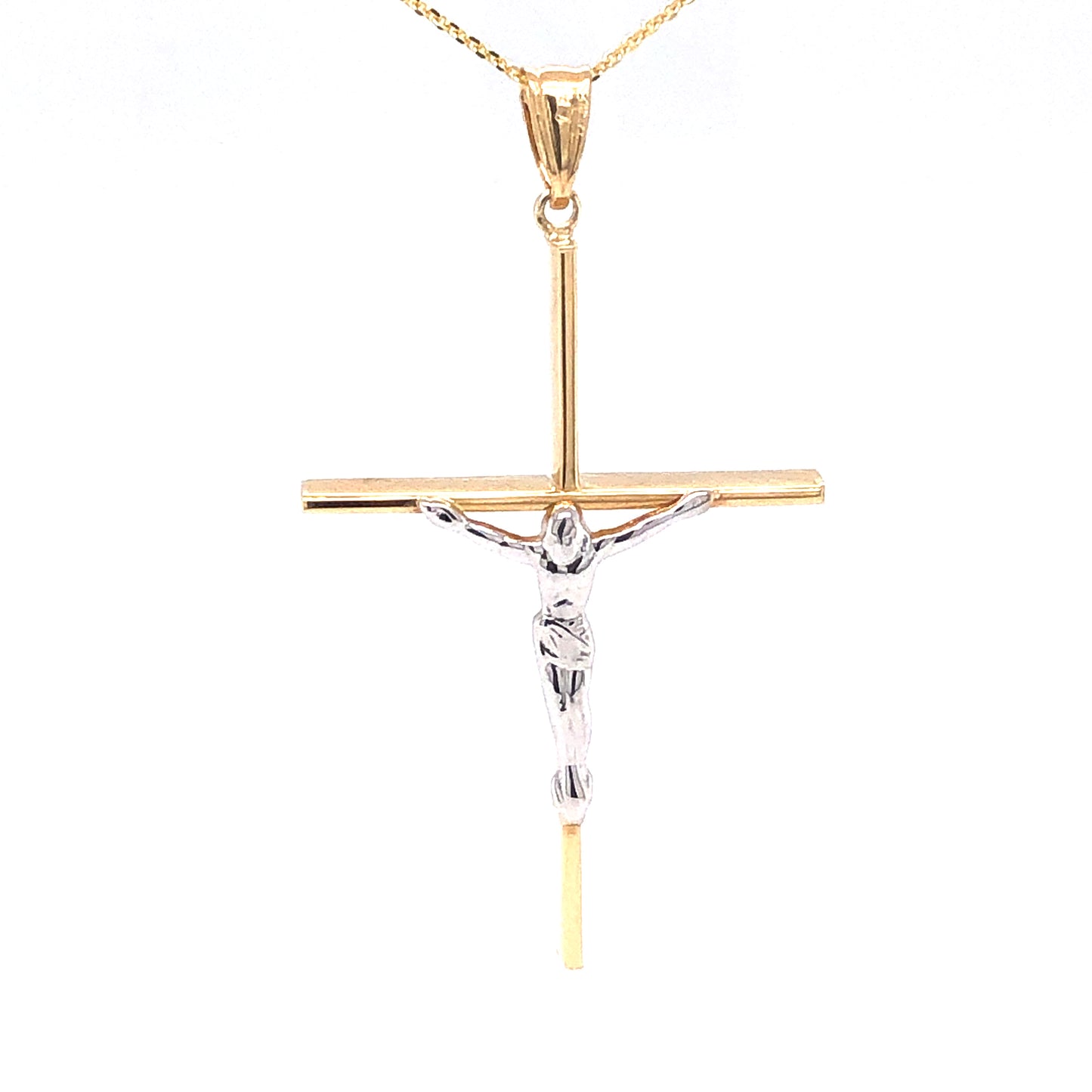 Long Cross Two-Tone 14k Gold Pendant | Luby Gold Collection | Luby 