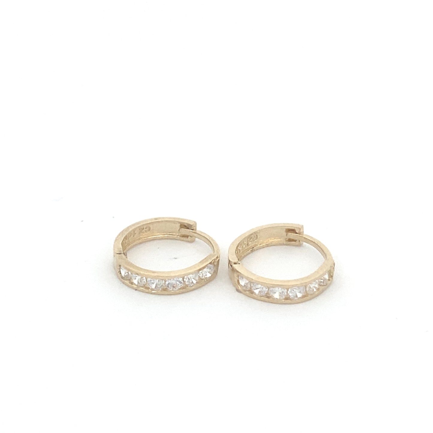 14K Gold Small Hoops with CZ | Luby Gold Collection | Luby 