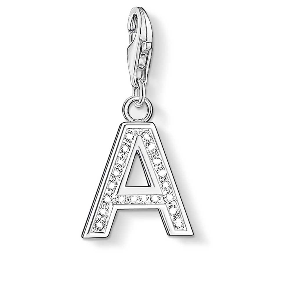 Letter A with CZ Crystals Charm (Silver) | Thomas Sabo | Luby 