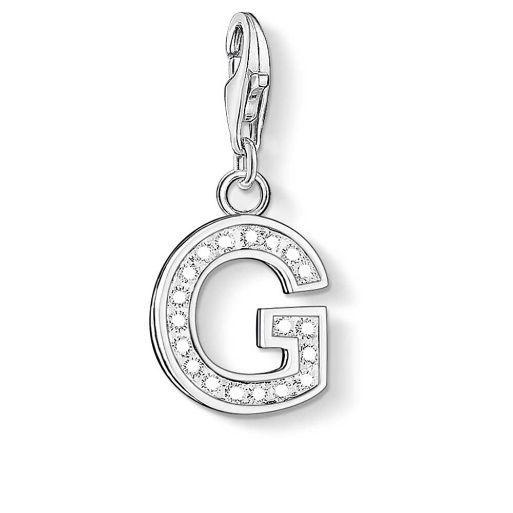 Letter G with CZ Crystals Charm (Silver) | Thomas Sabo | Luby 