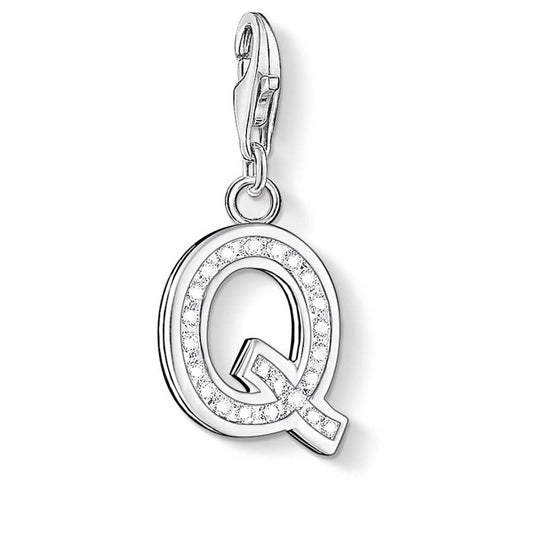 Letter Q with CZ Crystals Charm (Silver) | Thomas Sabo | Luby 