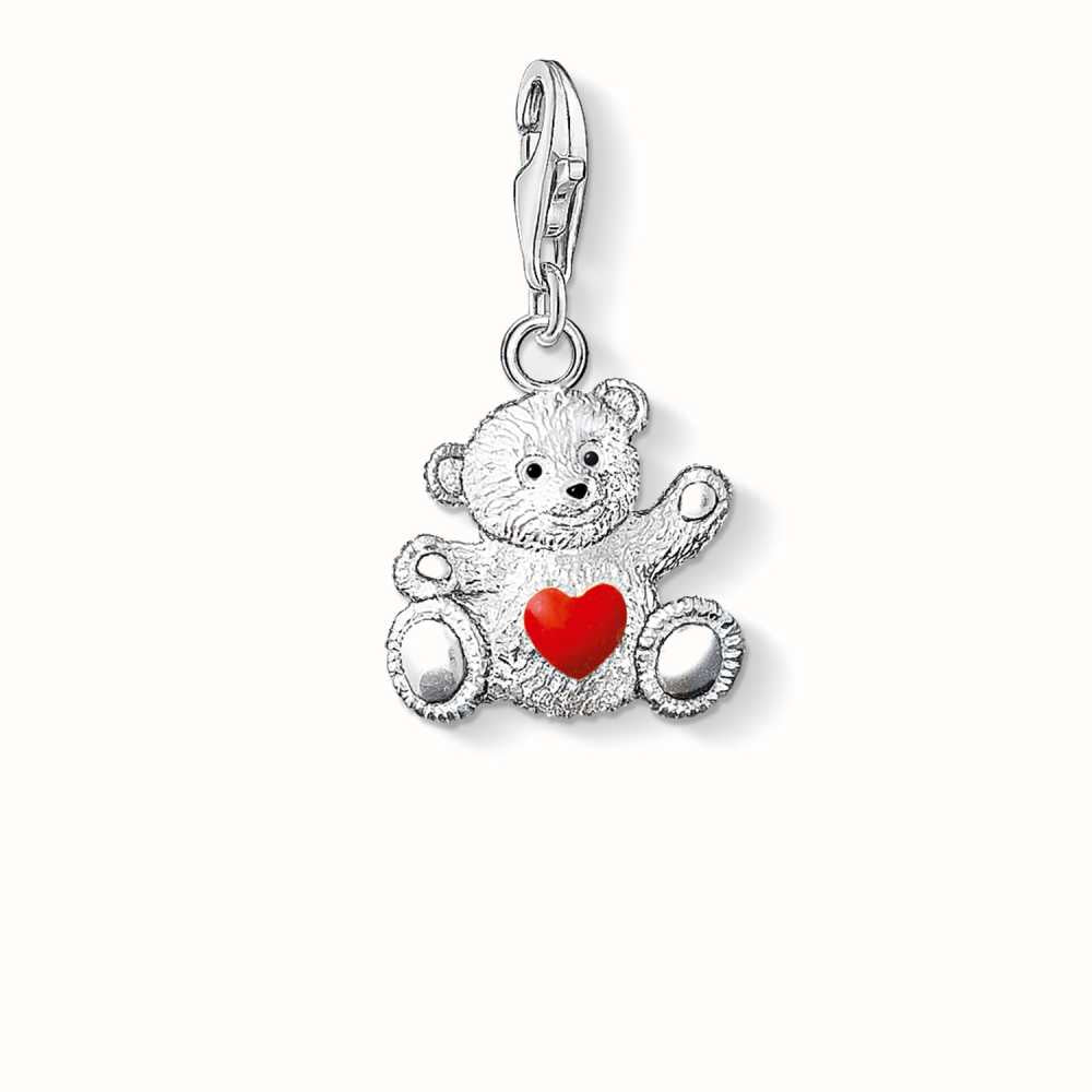 Teddy Bear with Heart Charm (Silver/Red) | Thomas Sabo | Luby 