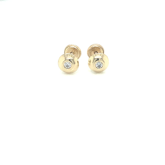 14K Gold Ball Center Earring | Luby Gold Collection | Luby 