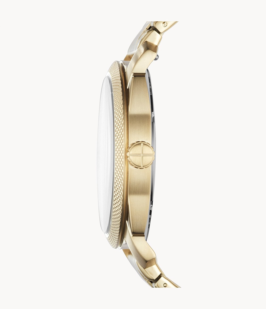 Machine Three-Hand Date Watch (Gold) | Fossil | Luby 