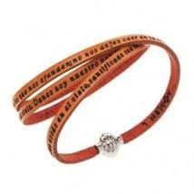 Lord's Prayer in Spanish Engraved Leather Bracelet (Orange) | Amen | Luby 