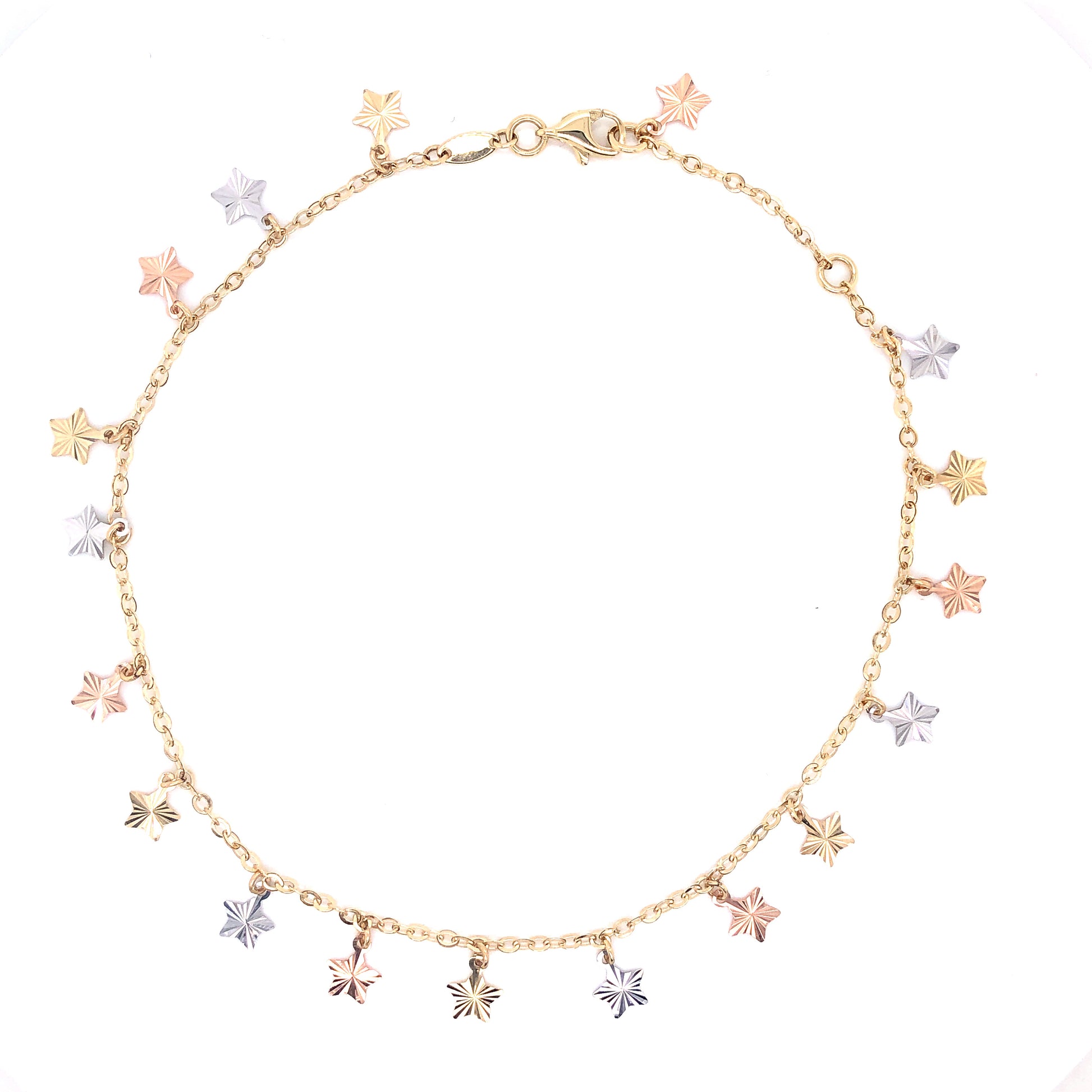 Anklet Tri-Color With Star | Luby Gold Collection | Luby 