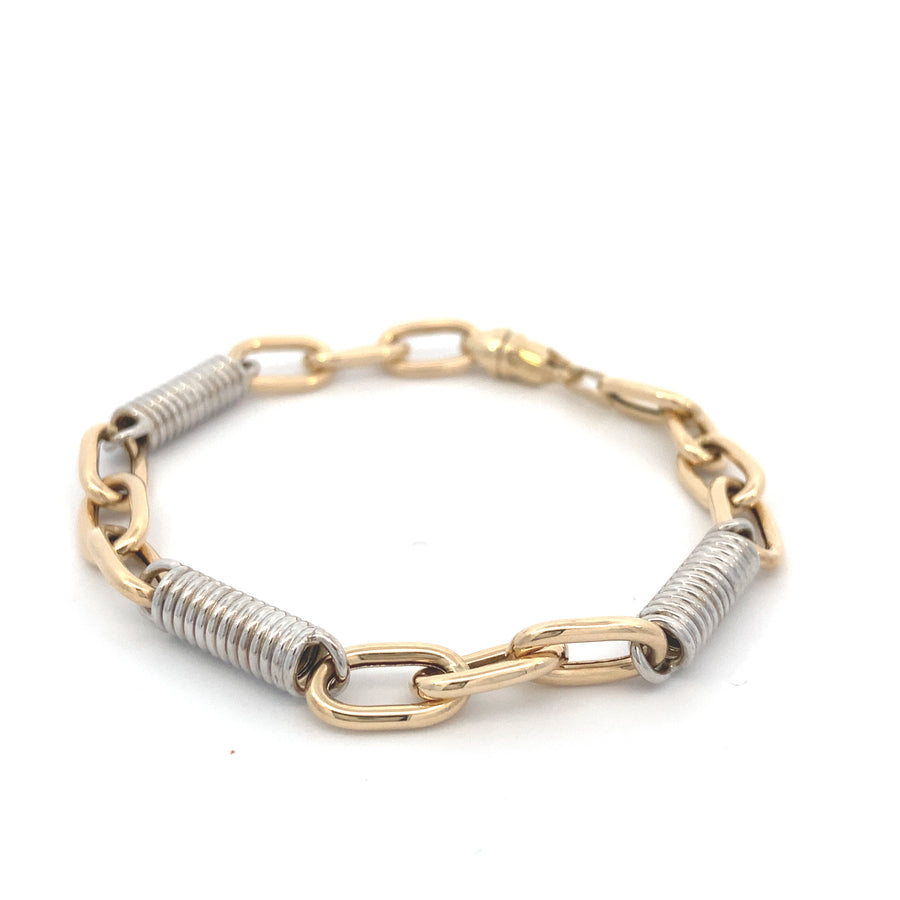 Pulsera de oro de 14 quilates con eslabones de 2/T