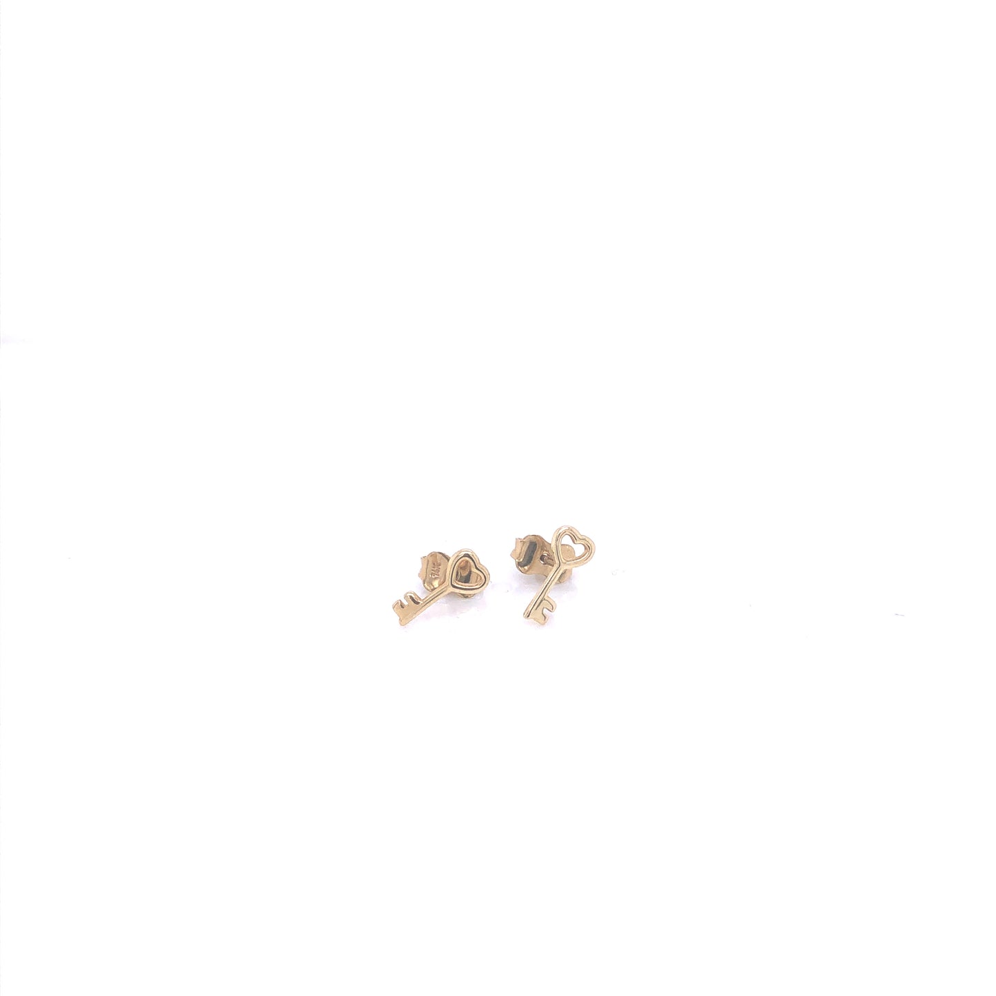 Heart Keys 14k Gold Stud Earrings | Luby Gold Collection | Luby 