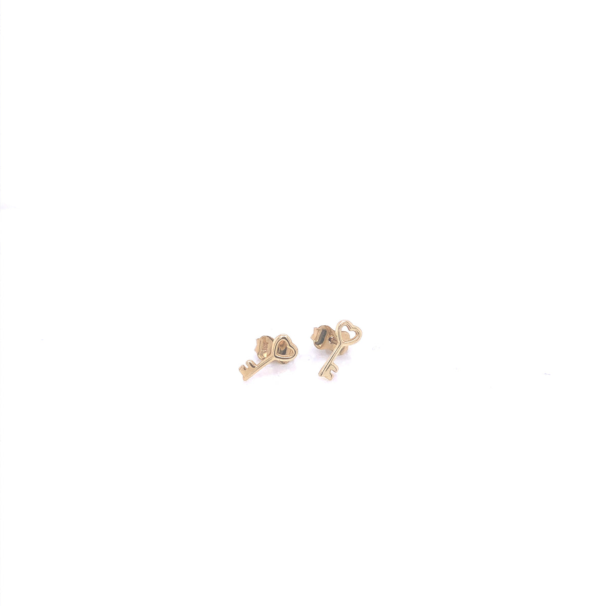 Heart Keys 14k Gold Stud Earrings | Luby Gold Collection | Luby 