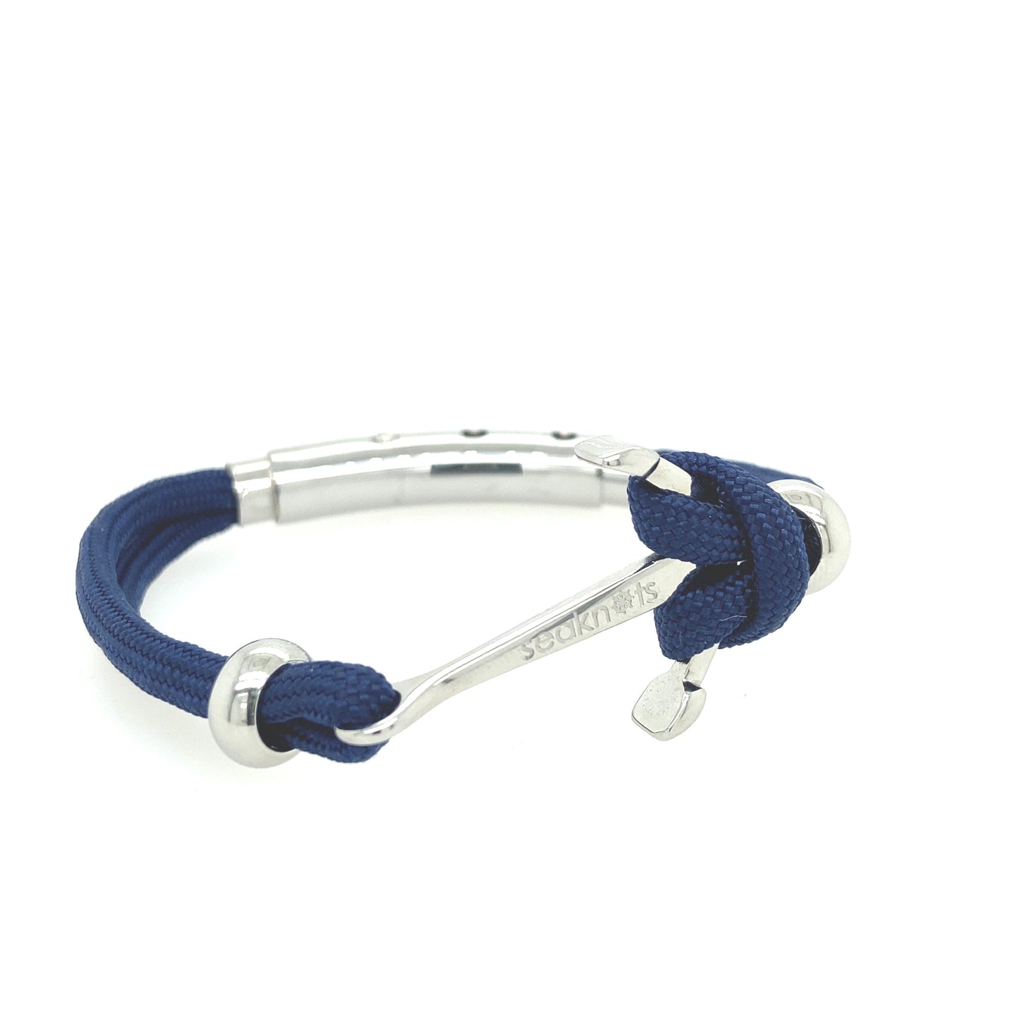 DOUBLE CORD W ANCHOR / KNOT / BEADS SILVER | Seaknots | Luby 